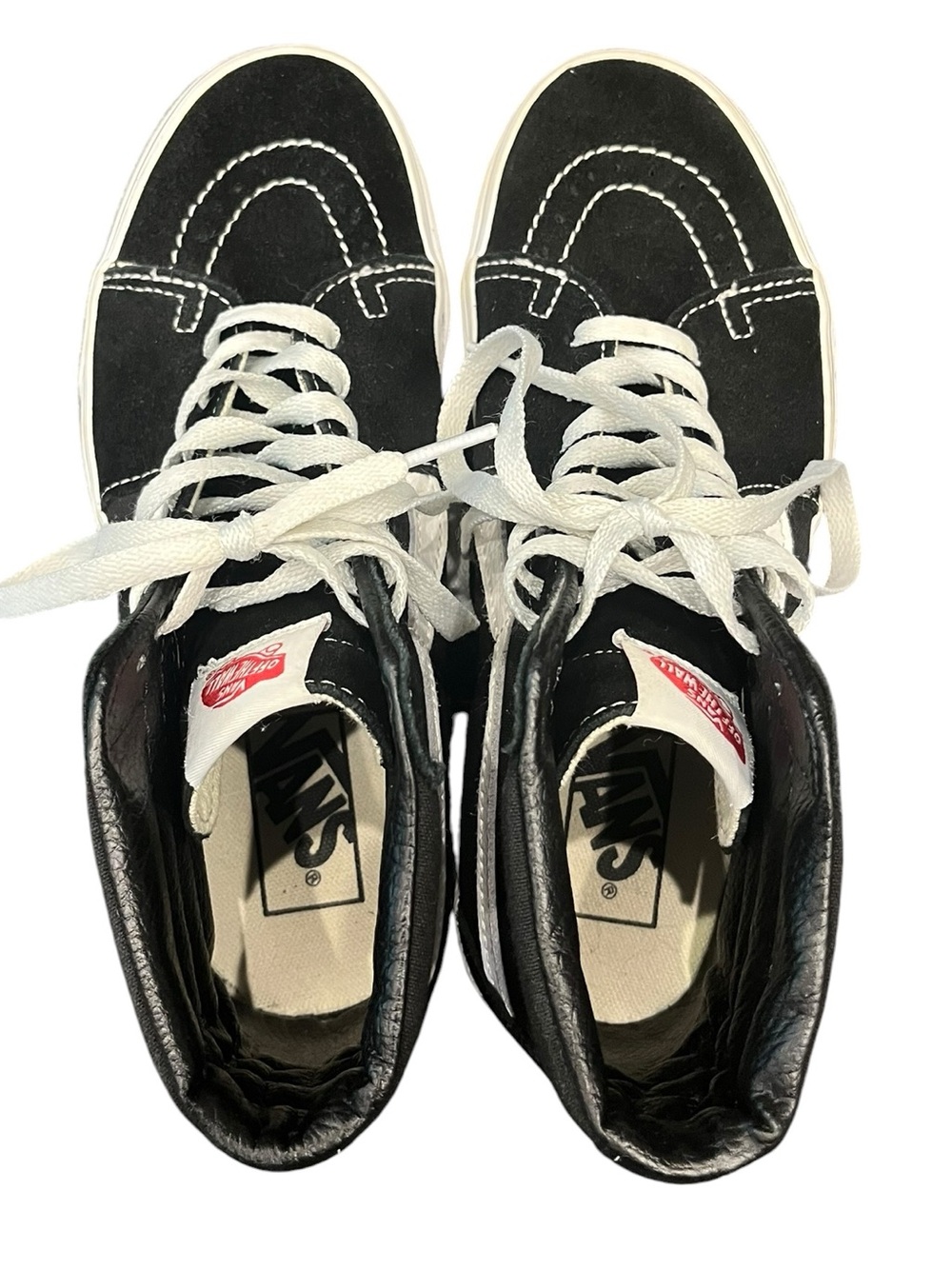 Vans | Off The Wall Hi Top Old Skool Skate Shoes Black Size Men 6 Women 7.5 - Picture 5 of 10